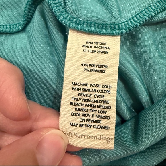 NWT Soft Surroundings Velvet Boyfriend Tunic Top Women’s S Button Up Green Boho - Picture 10 of 11